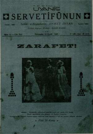 Servetifunun (Uyanış) Dergisi 10 Eylül 1931 kapağı