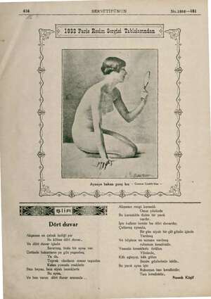  416 SERVETİFÜNUN No.1866—iİ8İ ya : g” Mesensase,,, 5 mi : 3: gey ei sr ş > 1932 Paris Resim Sergisi Tablolarından E v hemi Zİ