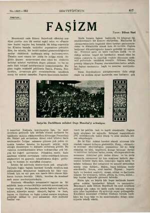  No.1867—187 Neşriyat : Menemenli zade Ethem Beyefendi «Mektep neş- riyat yurdu» nun ilk eserini teşkil eden ve «Fascis- me»