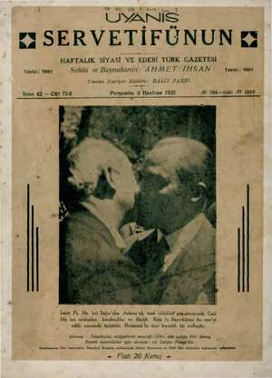 Servetifunun (Uyanış) Dergisi 9 Haziran 1932 kapağı
