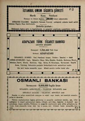  , .0000000000000000000000000010000 İSTANBUL UMUM SİGORTA SİRKETİ | ”2 : — —— — o Harik Kaza (Nakliyat Sermaye ve ihtiyat...