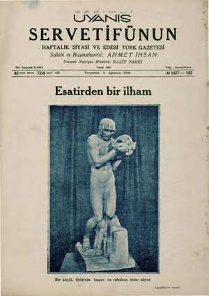 Servetifunun (Uyanış) Dergisi 4 Ağustos 1932 kapağı