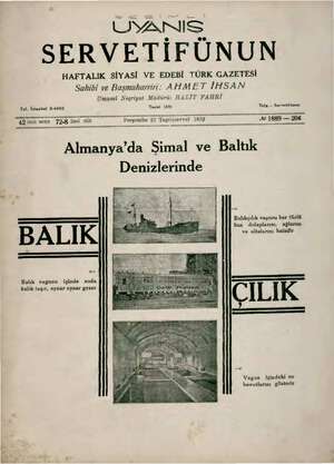 Servetifunun (Uyanış) Dergisi 27 Ekim 1932 kapağı