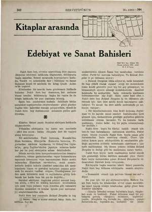  | O esnmilkişiizidei 342 SERVETİFÜNUN Kitaplar arasında No.1889—204 Edebiyat ve Sanat Bahisleri Nahit Sırrı bey, evvelce...