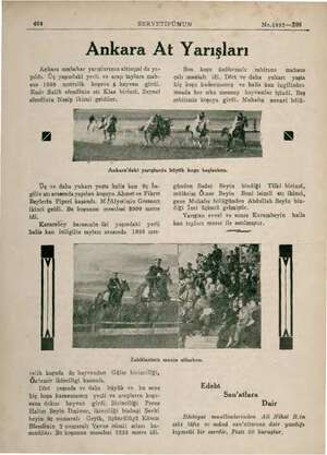    404 SERVETİFÜNUN No.1893-——208 Ankara At Yarışları Ankara sonbahar yarışlarınıu altınçısi da ya. Son koşu üniformalı...