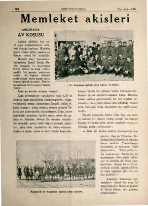  128 SERVETİFÜ NUN No.1901—216 Memleket akisleri ANKARA'DA i AV KOŞUSU * Ankara gittikçe ber ne- vi spor hareketlerinin mih-