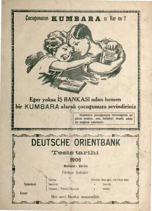  RİSE KARİSİLİKARAKAA LİRA LA ZARARİ SAKAR LARIRIAK Çocuğunuzun KU MB A RA sı Varmı? Eğer yoksa İŞ BANKASI ndan hemen bir...