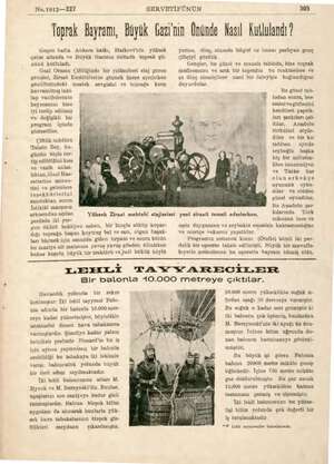  No.1912—227 Toprak Bran, Biyik Gezinin Önünde Kesi Kullandı? Geçen hafta Ankara halkı, Halkevi'nin yüksek çatım altında ve