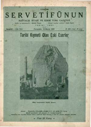 Servetifunun (Uyanış) Dergisi 18 Mayıs 1933 kapağı