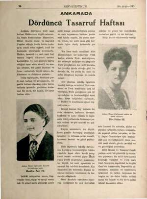  SERVETİFÜNUN ANKARADA No.1948—203 Dördüncü Tasarruf Haftası Ankara, dördüncü yerli malı haftası Halkevinin büyük salonun- da;