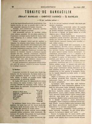    SERVETİFÜNUN No.1948—203 TÜRKİYE'DE ZİRAAT BANKASI — EMNİYET SANDIĞI — BANKACILIK İŞ BANKASI — 55 inci sayfadan mabaat — ne