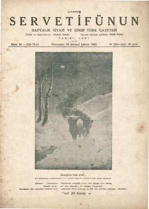 Servetifunun (Uyanış) Dergisi 28 Aralık 1933 kapağı