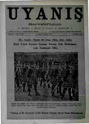 Servetifunun (Uyanış) Dergisi 6 Şubat 1936 kapağı