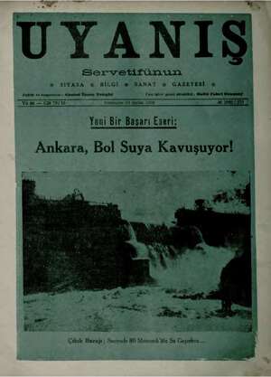 Servetifunun (Uyanış) Dergisi 13 Şubat 1936 kapağı