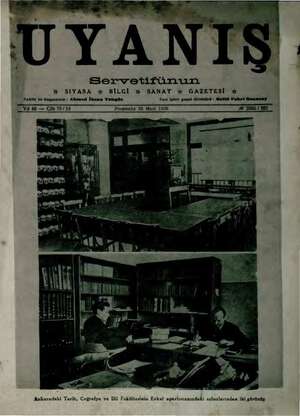 Servetifunun (Uyanış) Dergisi 26 Mart 1936 kapağı