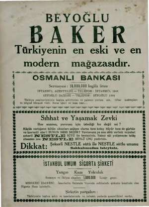  BEYOĞLU BAKER Türkiyenin en eski ve en modern mağazasıdır. Gİ DİZ. İİ YA En İZ NİZ A AY İZ Ya AŞ AYA YA Nİ NİZ AY İn NN Aİ Aİ
