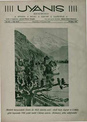 Servetifunun (Uyanış) Dergisi 30 Temmuz 1936 kapağı