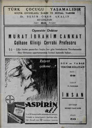    TÜRK ÇOCUGU  YAŞAMALIDIR KÜÇÜK ÇOCUKLARA BAKIM VE SOYSAL YARDIM | Dr. BESİM ÖMER AKALIN RESİMLİDİR Değeri go Kuruştur e...