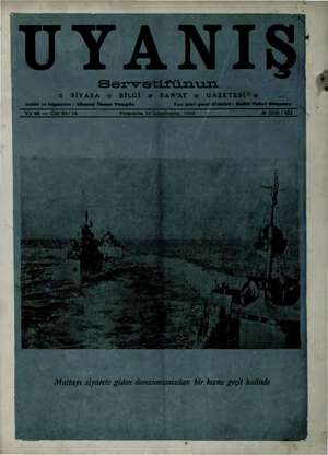 Servetifunun (Uyanış) Dergisi 19 Kasım 1936 kapağı