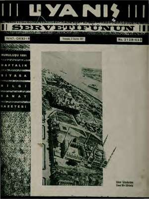 Servetifunun (Uyanış) Dergisi 3 Haziran 1937 kapağı