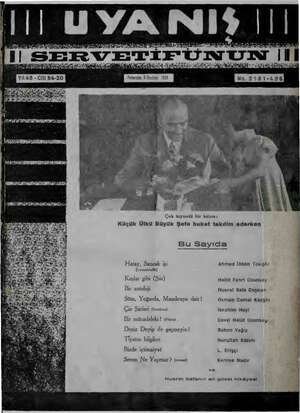 Servetifunun (Uyanış) Dergisi 9 Haziran 1938 kapağı