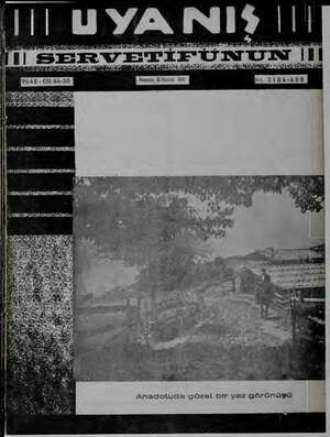 Servetifunun (Uyanış) Dergisi 30 Haziran 1938 kapağı