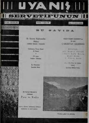 Servetifunun (Uyanış) Dergisi 11 Ağustos 1938 kapağı