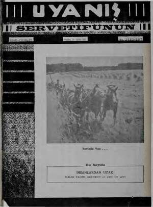 Servetifunun (Uyanış) Dergisi 25 Ağustos 1938 kapağı