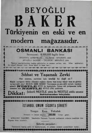  BEYOĞLU DAKER Türkiyenin en eski ve en modern mağazasıdır. Me A YE Nİ ŞA A Aİ Nİ ŞE Aİ ŞE İİ. İZL İZ AY NİZ İZ AŞ Aİ AŞ İİ