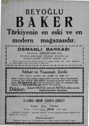  BEYOĞLU BAKER Türkiyenin en eski ve en modern mağazasıdır. male YE AŞ AY İZ A A İZ Aİ AZ NE Nİ İZ YE NİZ AY AY Nİ İn İn...