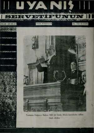 Servetifunun (Uyanış) Dergisi 29 Aralık 1938 kapağı