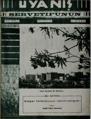 Servetifunun (Uyanış) Dergisi 19 Ocak 1939 kapağı