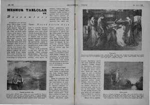  168—169 MESHUR TABLOLAR VE Pessa kizinci asrın sonlarına iŞ NR de doğan ve 1651 de ölen J, M. Vilyam Turner veren usta ola