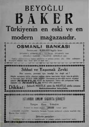  BEYOĞLU DAKER Türkiyenin en eski ve en modern mağazasıdır. MY a A e NE A Aİ A e in Aİ İZ AY Aİ Nİ Nİ İZ Aİ Aİ ğe OSMANLI...