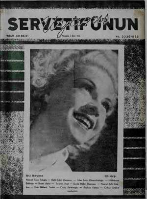 Servetifunun (Uyanış) Dergisi 9 Mart 1939 kapağı