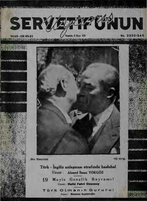 Servetifunun (Uyanış) Dergisi 18 Mayıs 1939 kapağı