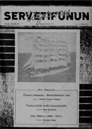 Servetifunun (Uyanış) Dergisi 29 Haziran 1939 kapağı