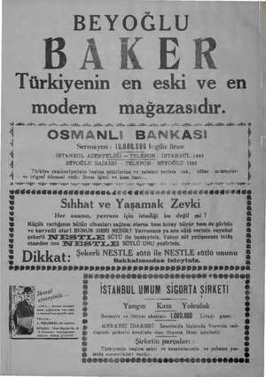  BEYOĞLU DAKER Türkiyenin en eski ve en modern mağazasıdır. MZ YE YE Nİ YE AŞ AY İZ İZ Aİ EŞ e YE A İİ NİZ. DİE AY AŞ Aİ AŞ