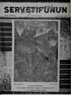 Servetifunun (Uyanış) Dergisi 14 Eylül 1939 kapağı