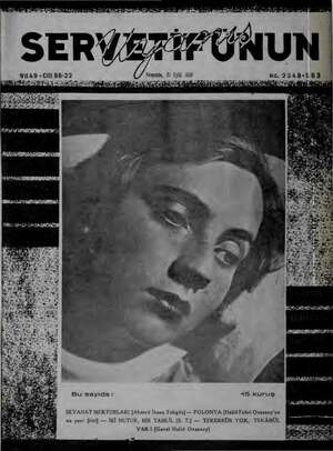 Servetifunun (Uyanış) Dergisi 21 Eylül 1939 kapağı