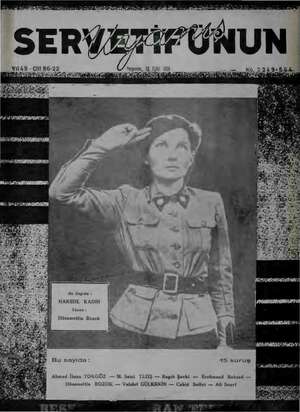 Servetifunun (Uyanış) Dergisi 28 Eylül 1939 kapağı