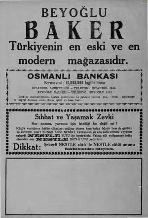  BEYOĞLU BAKER Türkiyenin en eski ve en modern mağazasıdır. Mile İL. ARE A an İZL AY İZL iğ Aİ ŞE Aİ Aİ Aİ İZ İZ. af a İZ...