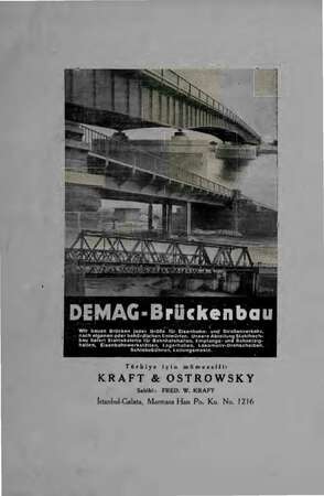  DEMAG-Brückenbau Wir bauen Brücken jeder GröBe für Eisenbahn- und Strahenverkâöhr, nach sigenen oder behördlichen Entwürfen.