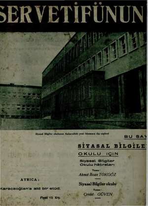 Servetifunun (Uyanış) Dergisi 21 Kasım 1940 kapağı