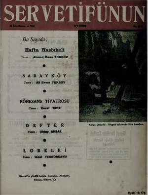Servetifunun (Uyanış) Dergisi 23 Ocak 1941 kapağı