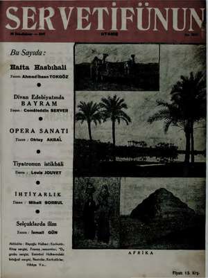 Servetifunun (Uyanış) Dergisi 30 Ocak 1941 kapağı