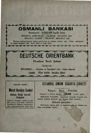  ade. ir. ağn İİ am air. nie ai ir in. ie ale. ai sl ai ai. me. a ale e. le OSMANLI BANKASI ; ş Sermayesi : 10,000,000 İngiliz