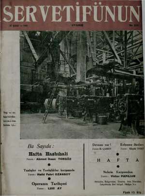 Servetifunun (Uyanış) Dergisi 27 Şubat 1941 kapağı