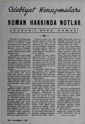  Pebiyat Konuşmaları ROMAN HAKKINDA NOTLAR | vazan Romanda bir de kahramanlara verilecek isim meselesi vardır, Bal- sao'ın bir