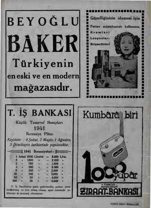    BEYOĞLU BAKER Türkiyenin en eski ve en modern) mağazasıdır. SEBESASESERSESNES NEN nu ' » Güzelliğinizin idamesi için -...